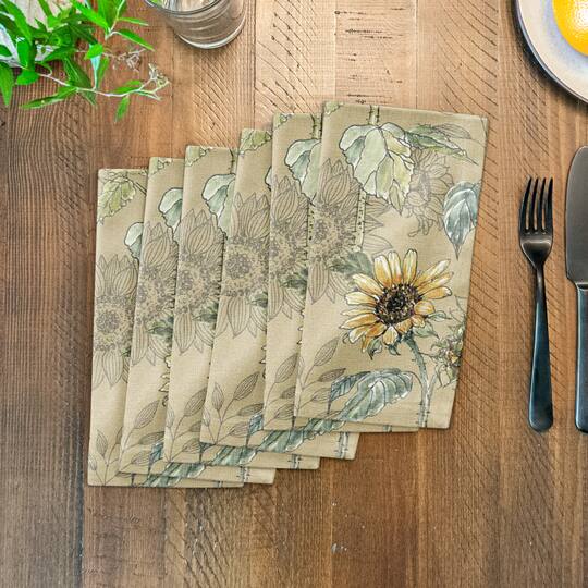 Sunflower Pattern Cotton Twill Napkin